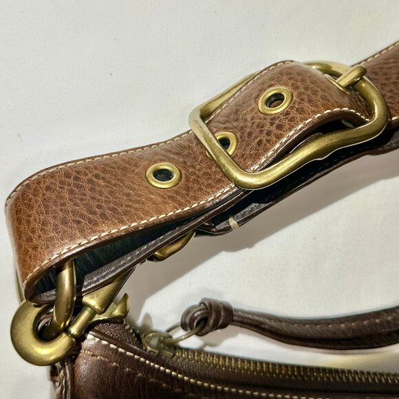 COACH Chelsea Laced Fringe.Duffle Distressed Pebble Leather Chestnut Brown 10399 - Picture 11 of 16